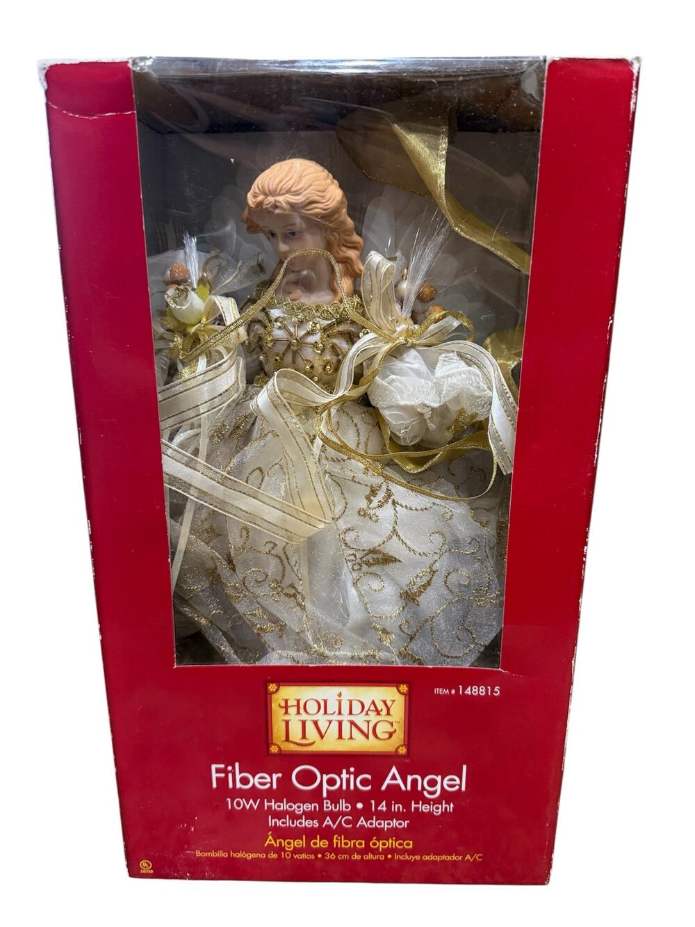 Holiday Living 14" Fiber Optic Blonde Angel Tree Topper WORKS Table Piece
